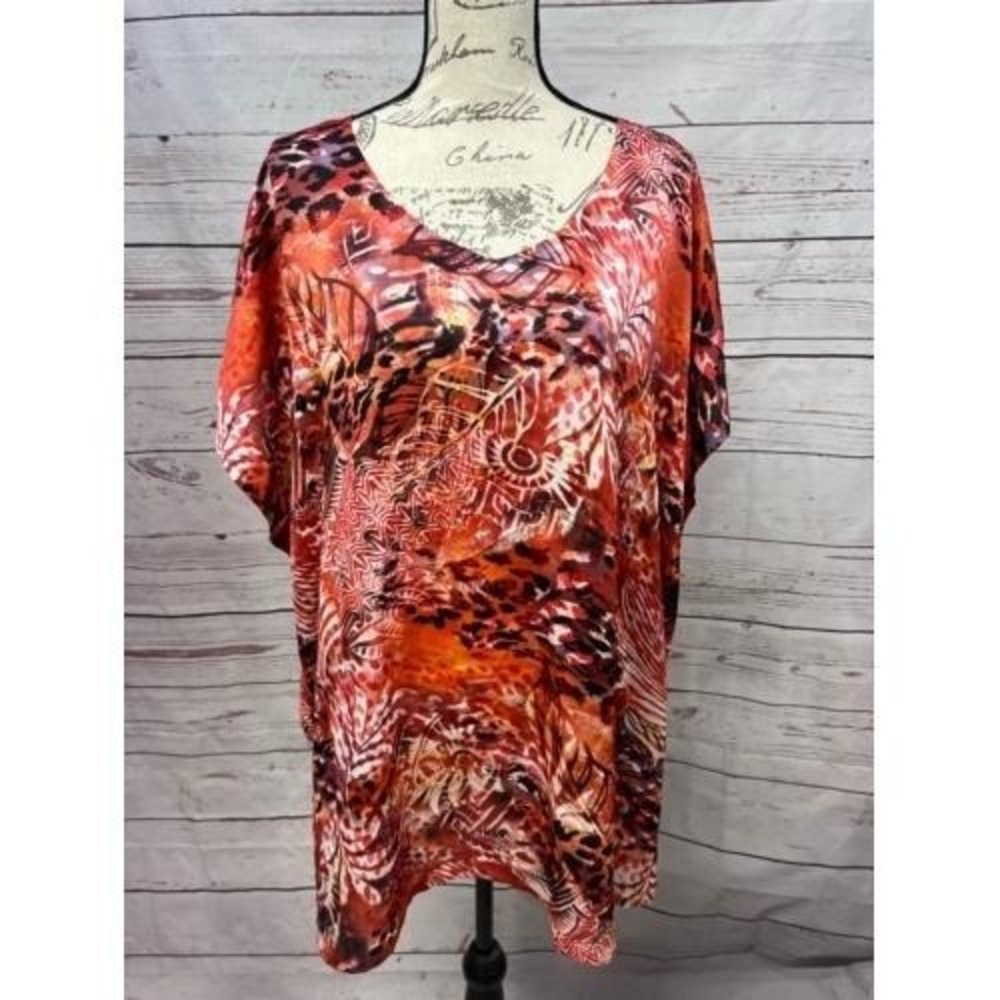 M96-Simonton Says pink/red 2x blouse